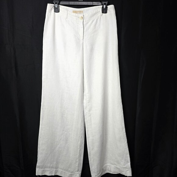 Michael Kors Women’s 100% Linen Wide-Leg Pants Off-White Size 2 - Picture 12 of 14
